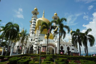 Perak, Malezya - 12 Ağustos 2023; Ubudiah Camisi Perak 'ın kraliyet camii, Perak, Malezya' nın başkenti Kuala Kangsar 'da yer alır.