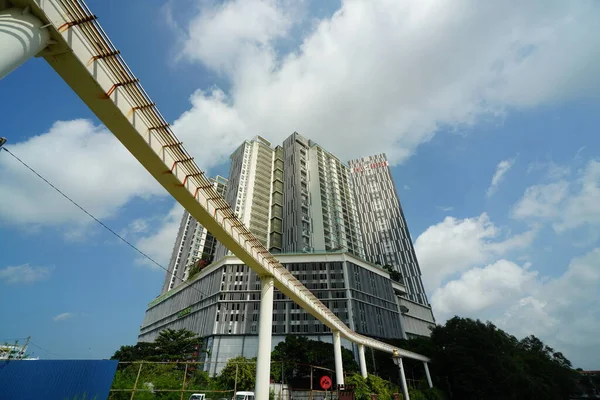 2023年8月24日 马来西亚马六甲 马六甲市在蓝天下的海滨建筑 — 图库照片