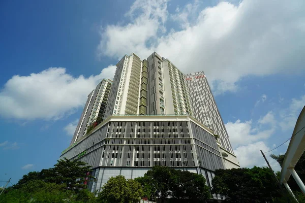 Melaka Malaysia August 2023 Kystbygningen Mod Blå Himmel Melaka - Stock-foto