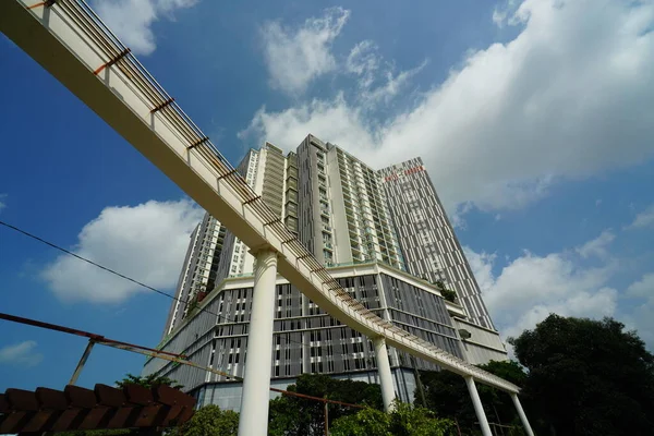 Melaka Malasia Agosto 2023 Edificio Shore Contra Cielo Azul Ciudad — Foto de Stock