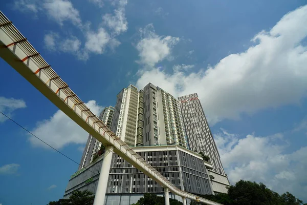 2023年8月24日 马来西亚马六甲 马六甲市在蓝天下的海滨建筑 — 图库照片