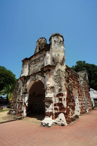 Melaka Malaysia August 2023 View Porta Santiago Remains Portuguese Famosa — Stock Photo, Image
