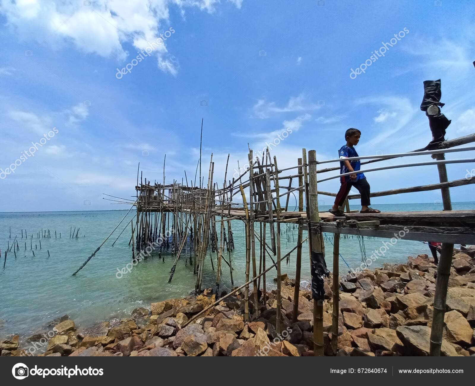 Traditional Fishing Platform Located Sungai Lurus Senggarang Batu Pahat