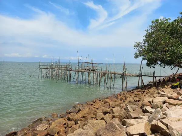 マレーシア ジョホール シンガーガン バトゥパハに位置する伝統的な漁場 — ストック写真