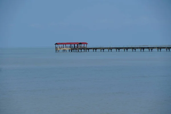 Jetty Pantai Murni Beach Blue Sky Located Yan Kedah Malaysia — 图库照片