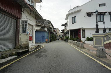 Melaka, Malezya - 15 Mayıs 2025; Melaka kentindeki miras binası