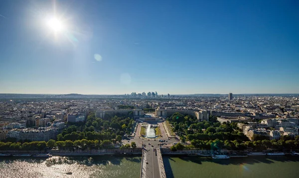 Paris Aerial View Top Eiffel Tower Stock Photo