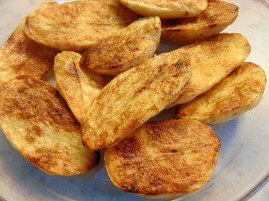 Patatesleri çıtır çıtır yakın plan fotoğraf.