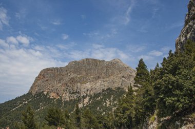 İspanya 'nın Mallorca tatil adasında Akdeniz manzarası