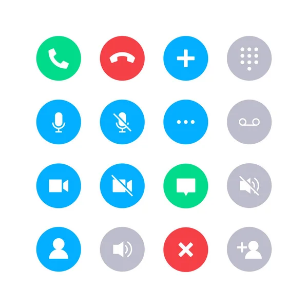 Anruf Icon Gesetzt Geeignet Für Gestaltungselement Der Benutzeroberfläche Von Smartphone — Stockvektor