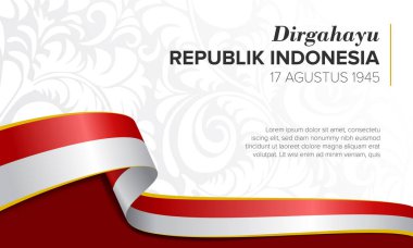 Endonezya Bağımsızlık Günü geçmişi. Endonezya Bağımsızlık Günü tasarımı için vektör şablonu