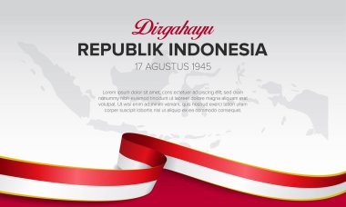 Endonezya Cumhuriyeti Bağımsızlık Günü vektör tasarım illüstrasyonu. Endonezya 'nın Bağımsızlık Günü afiş arkaplanı.