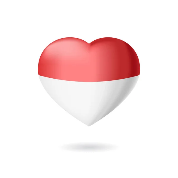Bandera Indonesia Corazón Ilustración Vectorial Indonesia Bandera Forma Corazón Para — Archivo Imágenes Vectoriales