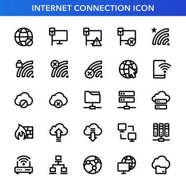 İnternet bağlantısı simgesi ana hatlar biçiminde ayarlandı. İnternet bağlantısı için uygun UI UX.