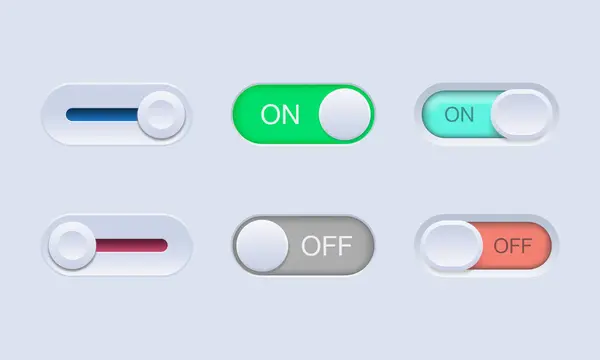 Gerçekçi kaydırma düğmesi vektör çizimi. UI UX düğme tasarım ögesi için uygundur.