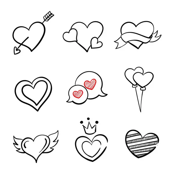 Forma Coração Desenhada Mão Adequado Para Elemento Design Expressão Amor — Vetor de Stock