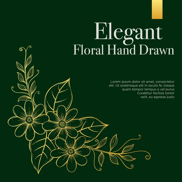 エレガントな花の手描きベクターの背景 植物および花の装飾的な旗のテンプレートのために適した ベクターグラフィックス