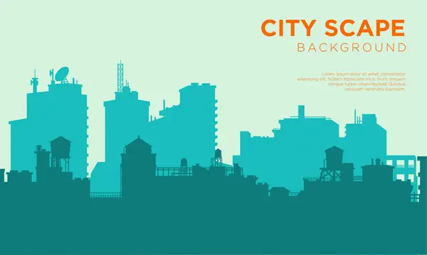 シティスケープ背景ベクターイラスト 都市風景 観光や町の建物に適したシルエットエレメント ストックベクター