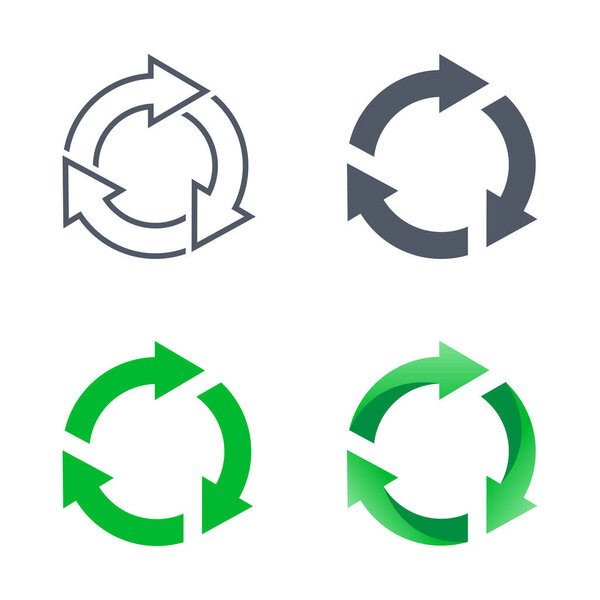 3 steps arrow loop symbol. Circular arrow for closed loop process. 