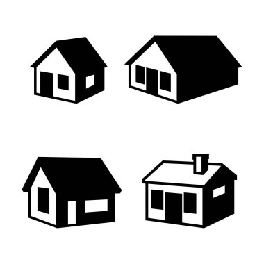 Ev silüeti vektör çizimi. Basit bir konut sembolü için uygun.