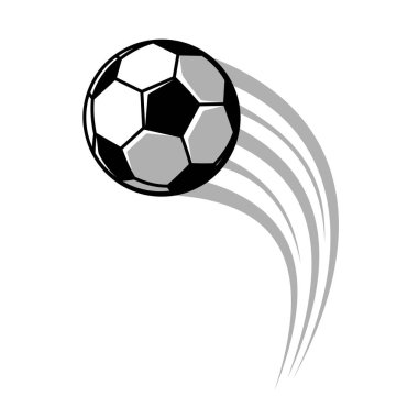 Futbol vektör illüstrasyonu. Futbol topu hızla uçuyor..