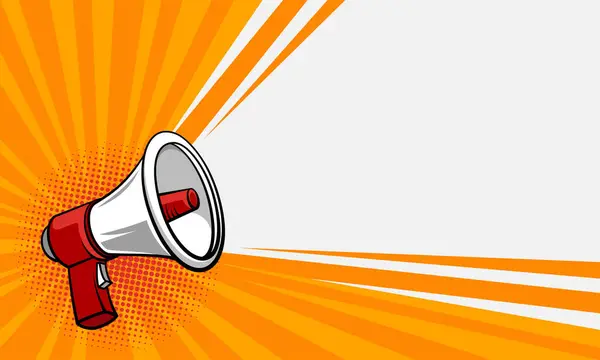Megafon pop sanatsal çizimi. Duyuru ve reklam geçmişi için uygun.