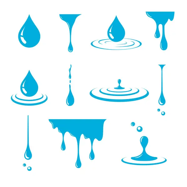 Su damlası elementi Sıvı yağ damlası vektör çizimi.