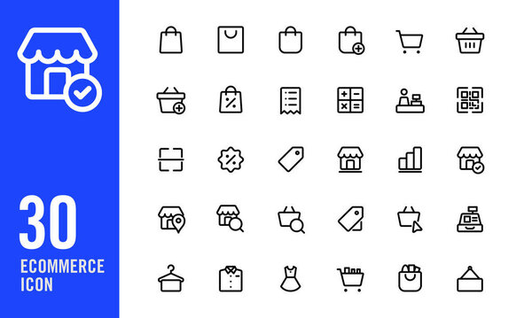 E commerce icon set. Online shop and retail icon collection.