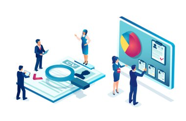 Vector of a HR business people reviewing online job applications 
