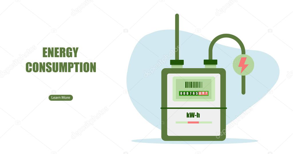 Vector of a home electricity meter counts energy.