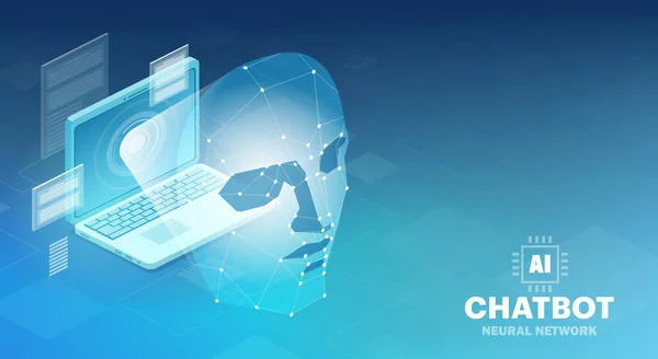 Artificiell Intelligens Chatbot Och Modern Teknik — Stock vektor