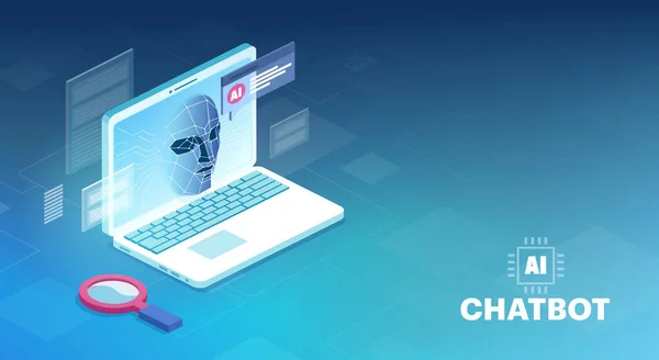 Τεχνητή Νοημοσύνη Chatbot Και Σύγχρονη Τεχνολογία Έννοια — Διανυσματικό Αρχείο