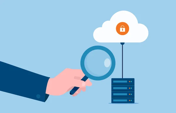 Servicio Nube Concepto Vigilancia Protección Datos Vectores de stock libres de derechos