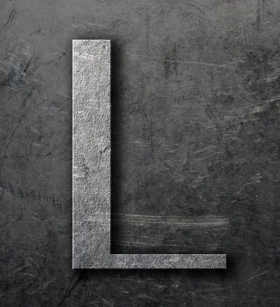 Letter Scratched Spotted Metal Aluminum Sheet — Stock Photo, Image