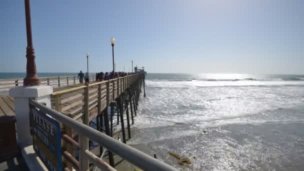 Time Lapse People Oceanside Pier Oceanside California Usa — Stock video