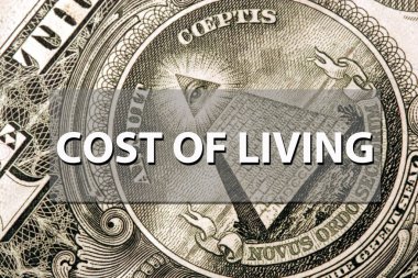 Money and the cost of living. clipart