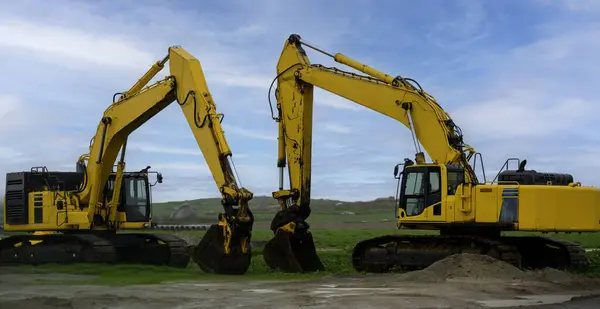 Big Boy Toys Very Large Digging Excavating Machines Stock Picture