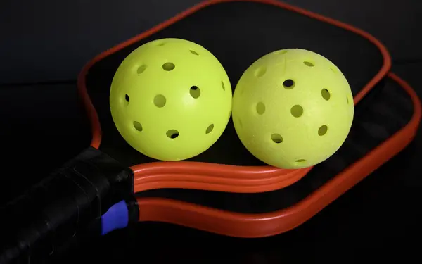 Pickleballs Paddles Game Pickleball Has Exploded Popularity Recent Years Becoming Stock Photo