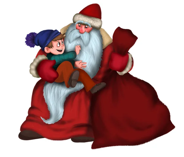 산타클로스 카드를 캐릭터 스톡 사진