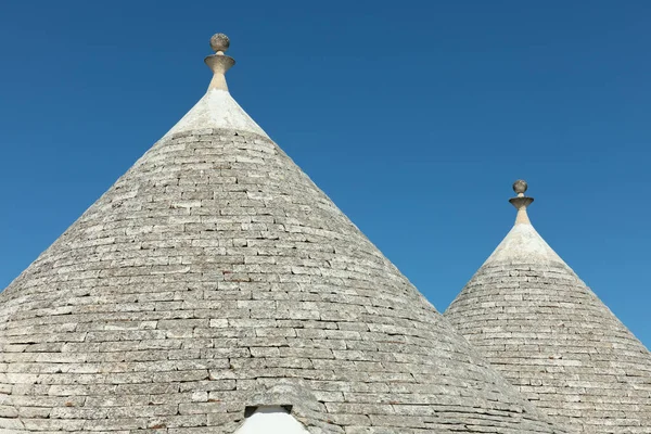 Roofs Two Trullo Houses Alberobello Pulia Italy — Stock Photo, Image