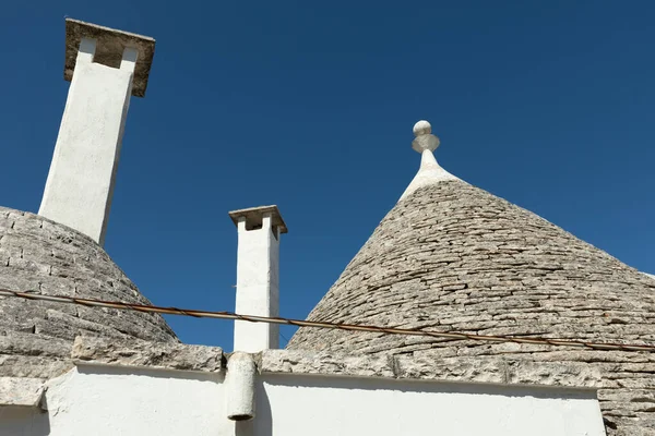 Dachy Domów Trullo Alberobello Pulia Włochy — Zdjęcie stockowe