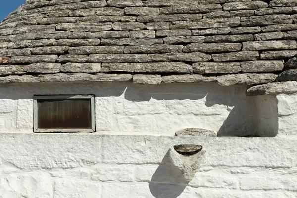Detalhe Uma Casa Trullo Alberobello Pulia Itália — Fotografia de Stock