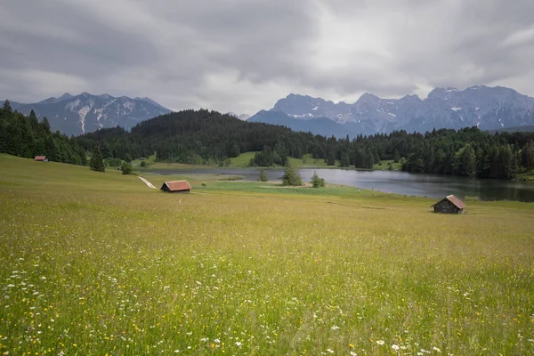 Lago Geroldsee Baviera Verão — Fotografia de Stock