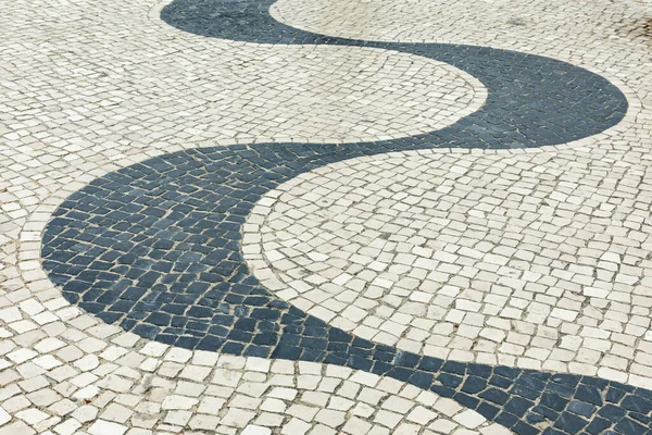 Traditionell Vågformad Trottoar Portugal Europa — Stockfoto