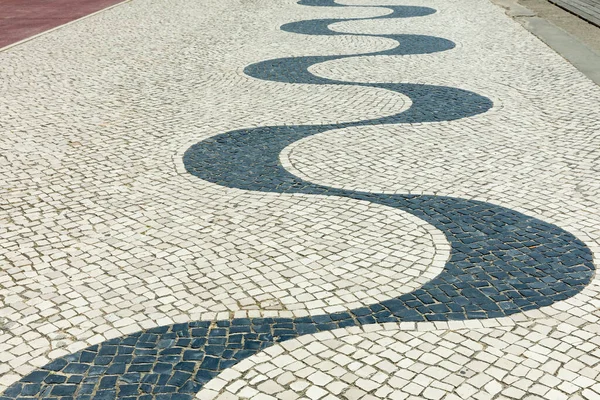 Pavimento Tradicional Forma Ola Portugal Europa —  Fotos de Stock