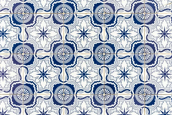 Portugalské Keramické Dlaždice Azulejos Jako Dekorace Stěn — Stock fotografie