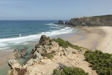 Alentejo, Portekiz yakınlarındaki kumsal.