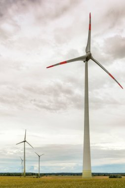 Uckermark, Doğu Almanya 'da rüzgar türbinleri