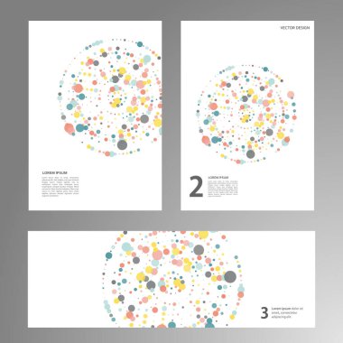 Vector frame design. Minimalistic line with dots color halftone. Creative element for design and business cards and annual report, invitations and brochures.