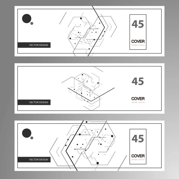 Vector Cover Template Design White Background Abstract Hexagon Pattern — Stok Vektör